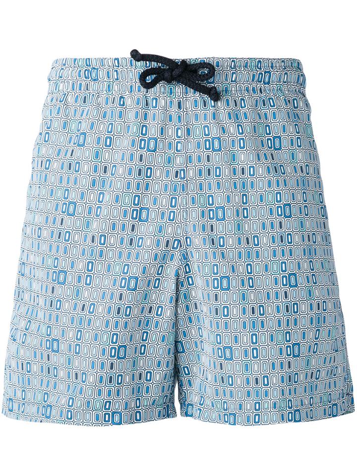 Fashion Clinic Timeless Geometric Print Swim Shorts - Blue