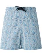 Fashion Clinic Timeless Geometric Print Swim Shorts - Blue