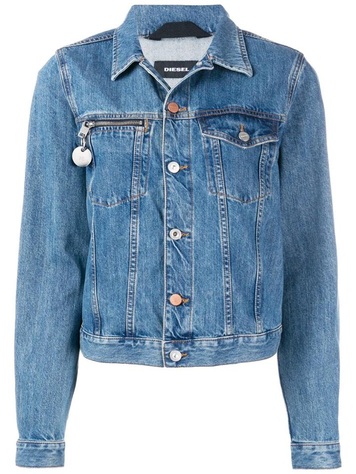 Diesel Number Plaque Denim Jacket - Blue