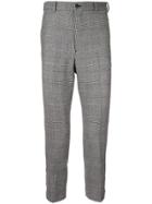 Loveless Cropped Plaid Trousers - Grey
