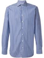 Etro Striped Shirt, Men's, Size: 40, Blue, Cotton