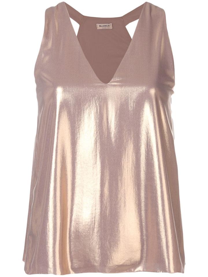 Blanca Metallic Sheen Tank Top - Gold