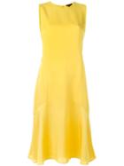 Theory Sleeveless Flared Dress, Women's, Size: 6, Yellow/orange, Silk