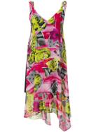 Versace Collection Floral Draped Dress - Multicolour