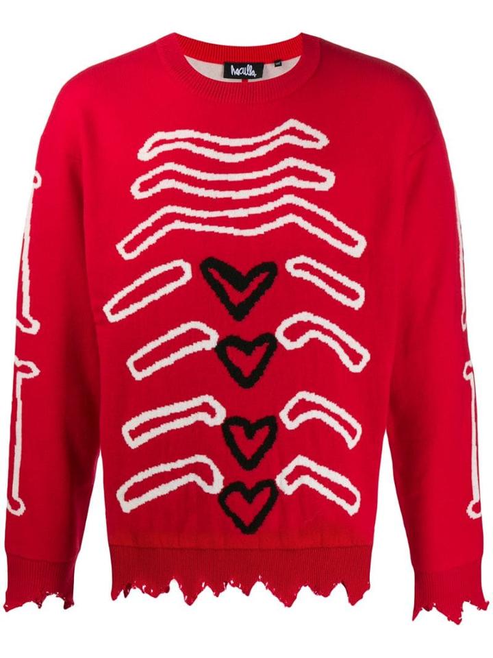 Haculla Graphic Knit Jumper - Red