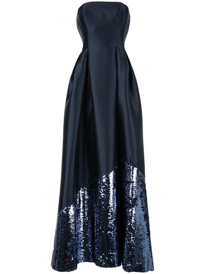 Sachin & Babi Satin Evening Dress - Blue