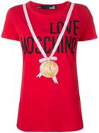 Love Moschino Medal Logo Print T-shirt - Red