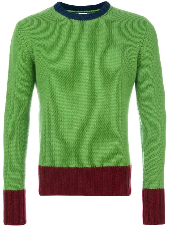 Doppiaa Contrast Trim Jumper - Green