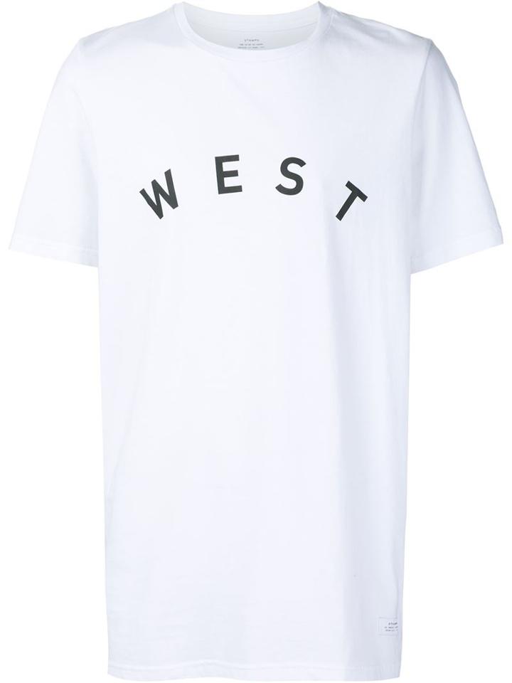 Stampd West Print T-shirt, Men's, Size: L, White, Cotton