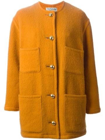 Guy Laroche Vintage Single Breasted Coat - Yellow & Orange