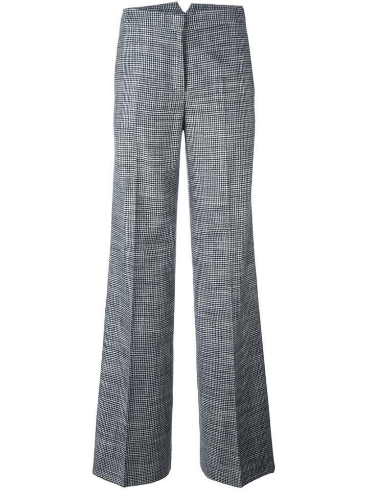 Tonello Plaid Wide-legged Tailored Trousers, Women's, Size: 46, Grey, Silk/cashmere/virgin Wool