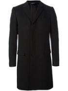 Dolce & Gabbana Single Breasted Coat, Men's, Size: 50, Black, Cupro/viscose/cashmere/virgin Wool