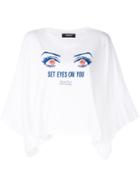 Undercover Eye Printed Detail Top - White