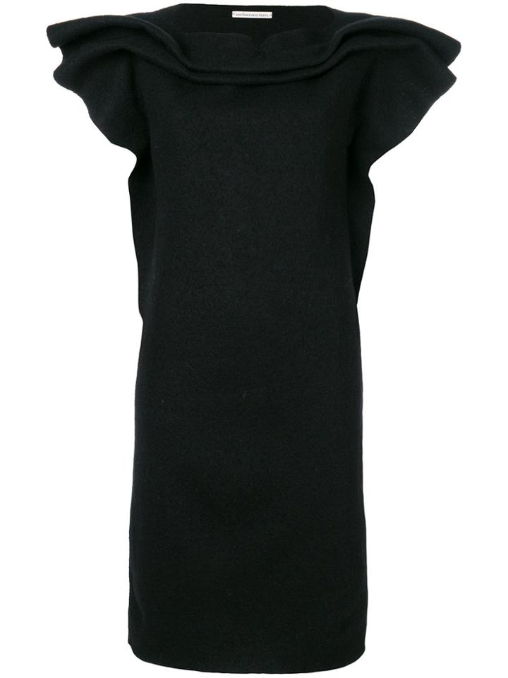 Stefano Mortari Ruched Cap Sleeve Dress - Black
