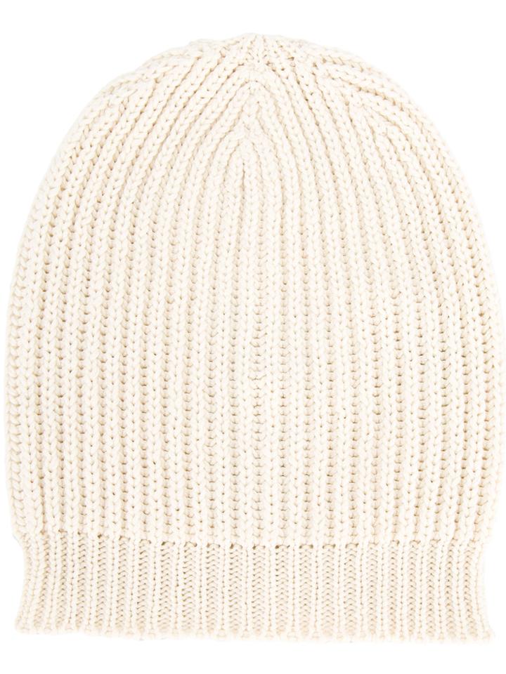 Rick Owens Knitted Beanie Hat - Nude & Neutrals