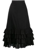 Milla Milla Frilled High-rise Midi Skirt - Black