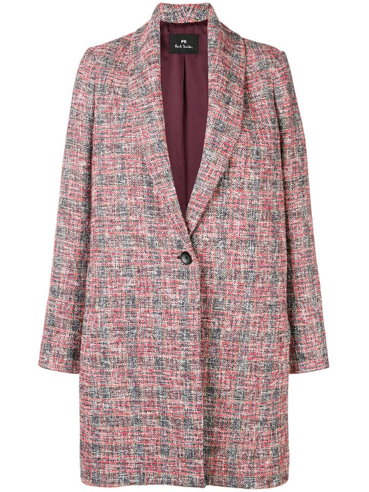 Ps By Paul Smith Oversized Multi-yarn Coat - Red