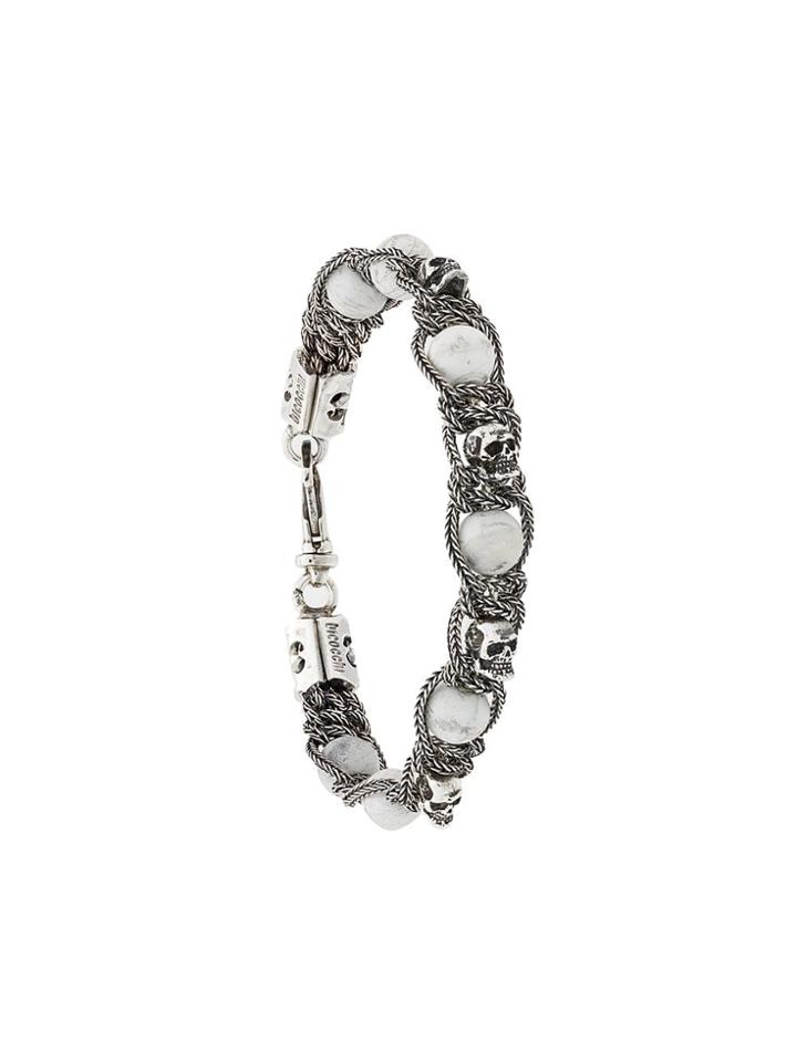 Emanuele Bicocchi Skull Bead Bracelet - Silver