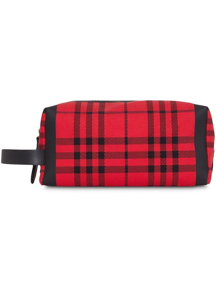 Burberry Tartan Cotton Pouch - Red
