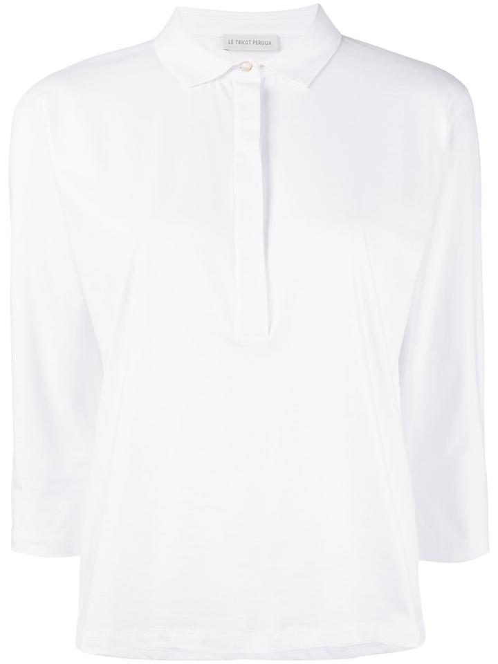 Le Tricot Perugia - Classic Shirt - Women - Cotton/elastodiene - M, White, Cotton/elastodiene