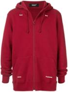 Undercover Printed Detail Zipped Hoodie - Red