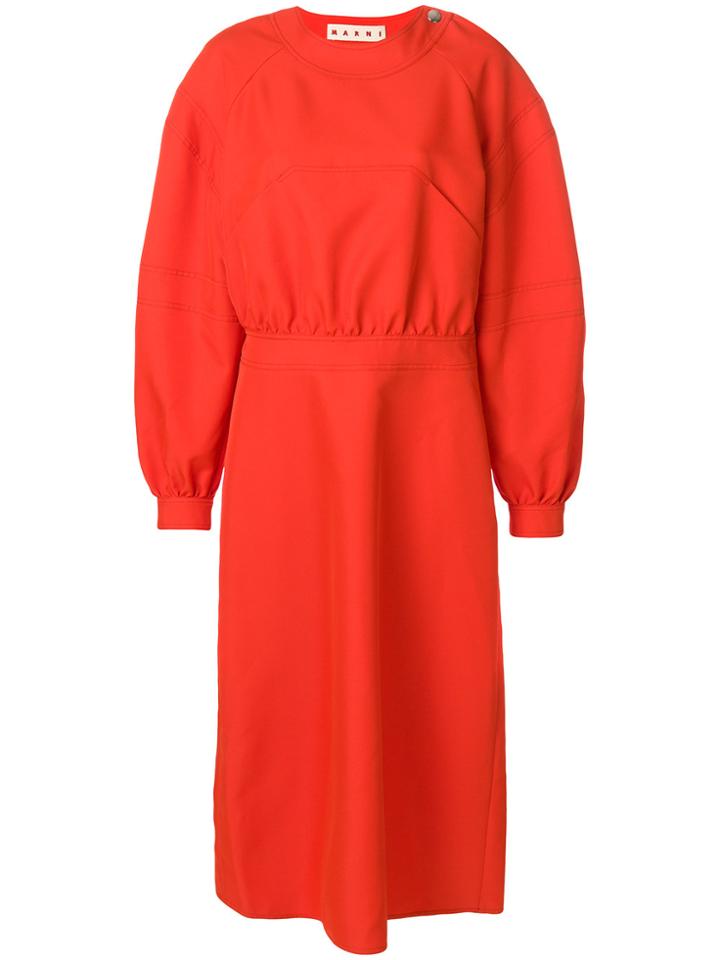 Marni Balloon Sleeve Dress - Red