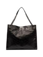 Saint Laurent Niki Crinkle-effect Tote - Black
