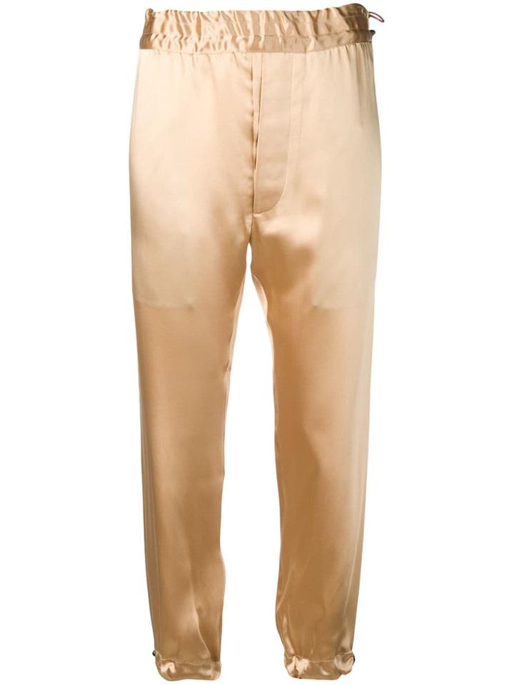 Unravel Project Metallic Sheen Cropped Trousers - Neutrals