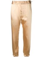Unravel Project Metallic Sheen Cropped Trousers - Neutrals