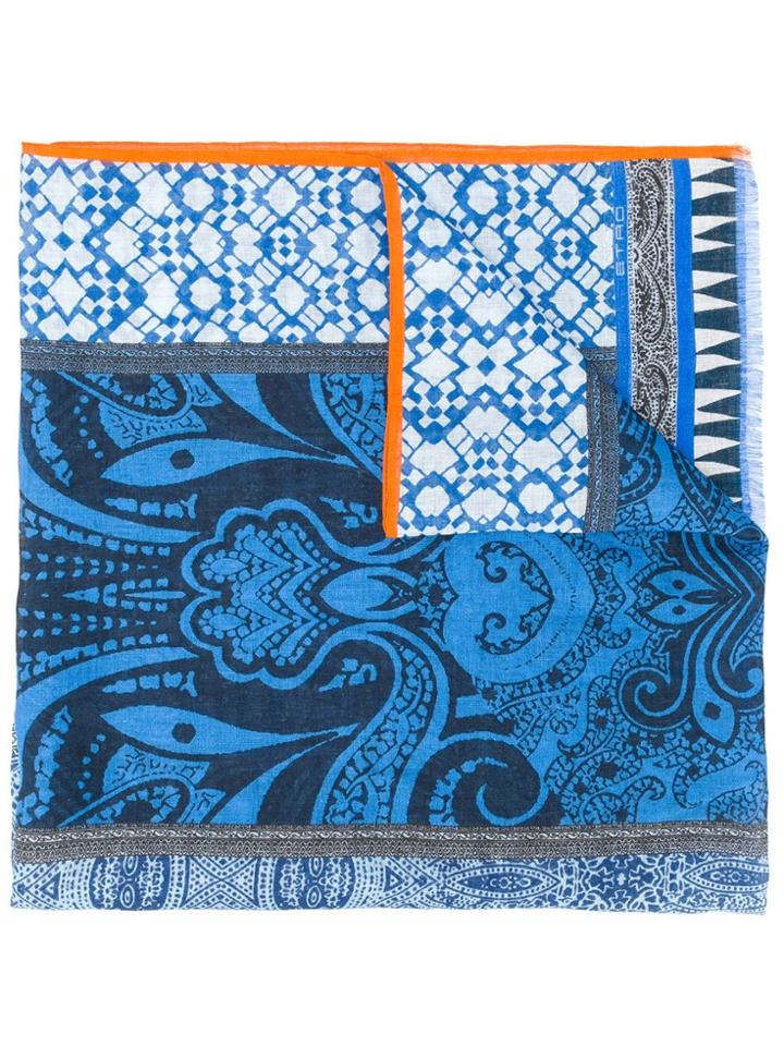 Etro Print Mix Scarf - Blue