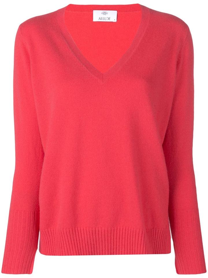 Allude V-neck Jumper - Pink