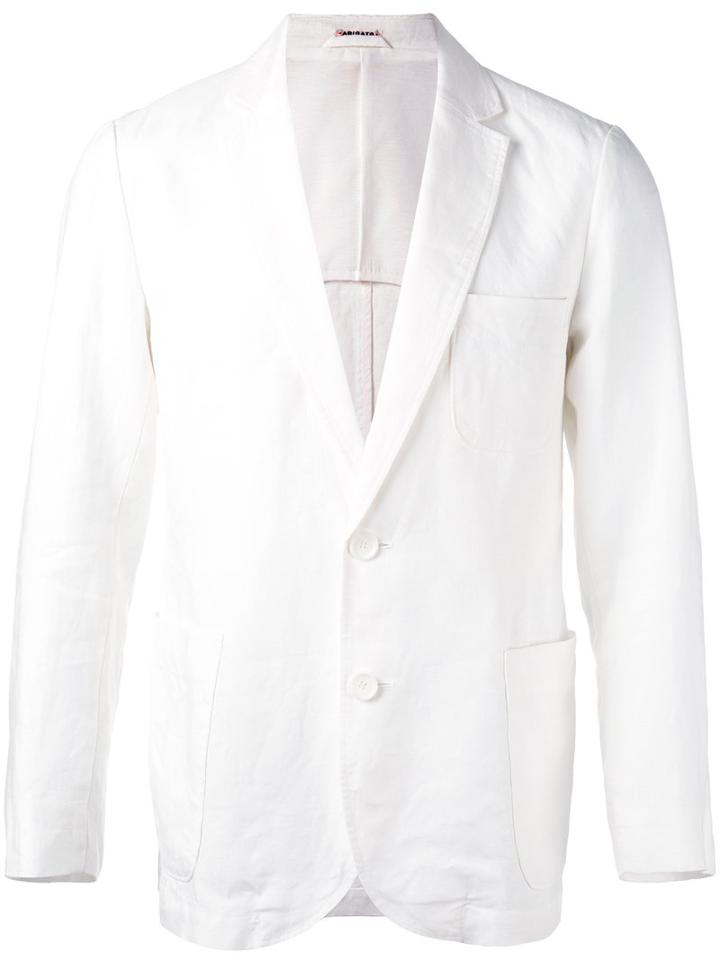 Blue Blue Japan - Buttoned Blazer - Men - Linen/flax/polyester - M, White, Linen/flax/polyester