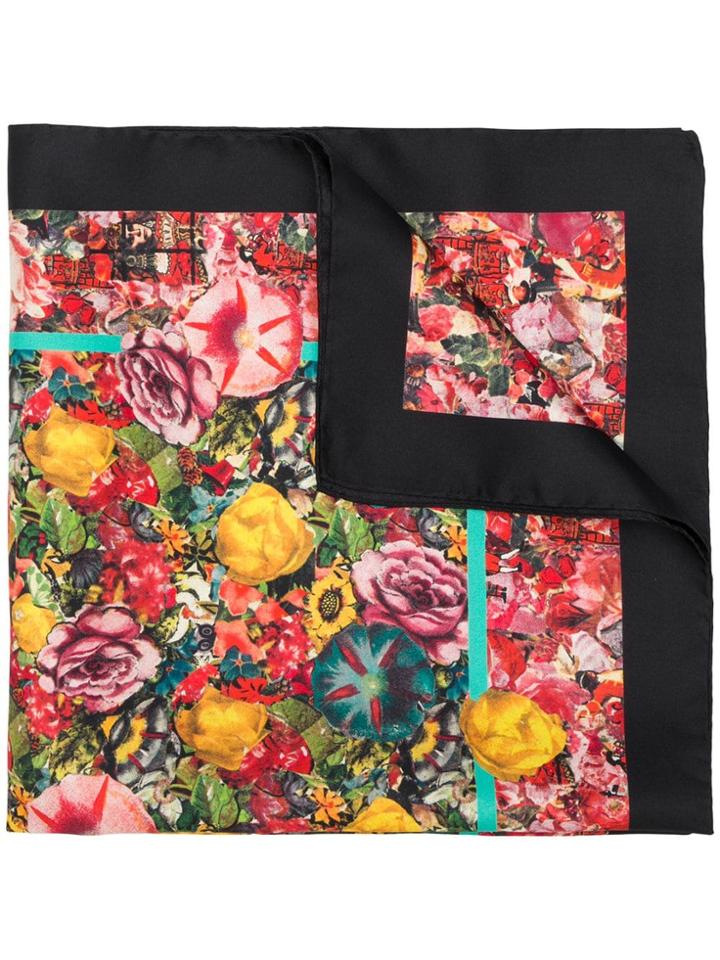 Marni Silk Floral Scarf - Black