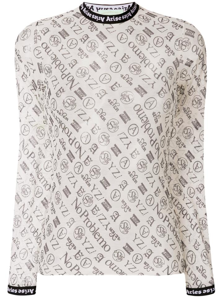 Aries Monogram Mesh Top - Nude & Neutrals