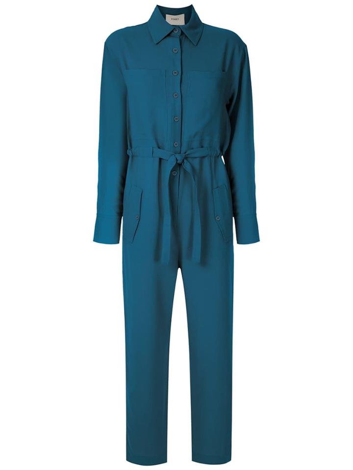 Egrey Lace Up Jumpsuit - Blue