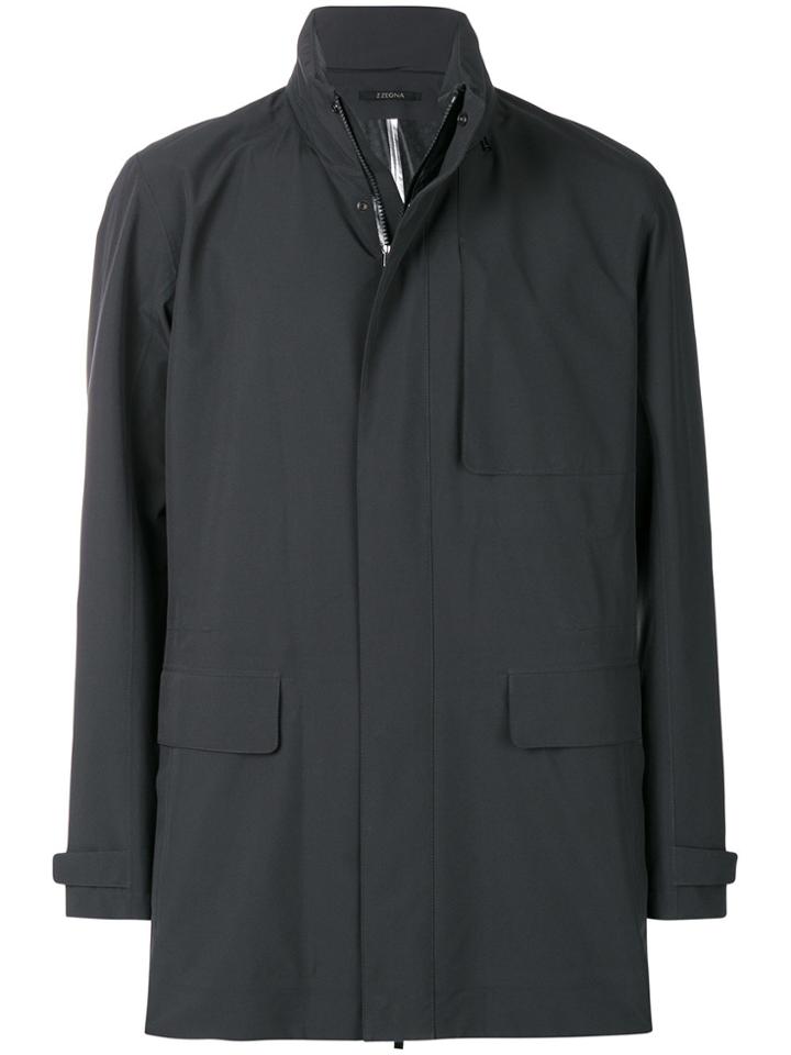 Z Zegna Classic Parka Coat - Grey
