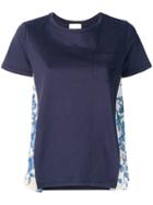 Semicouture Floral Panel T-shirt - Blue