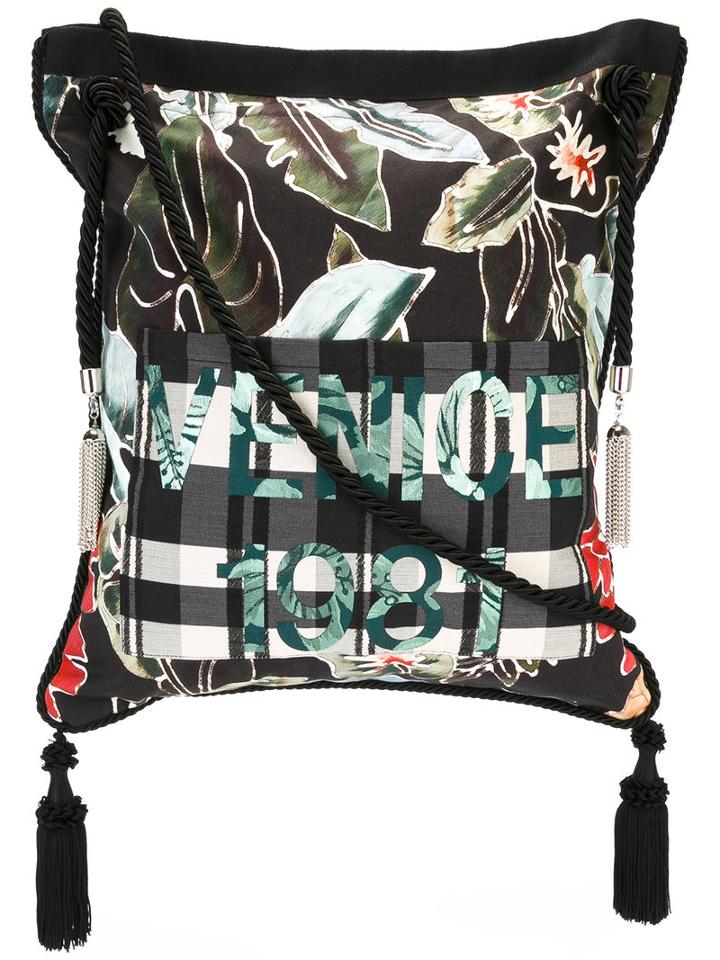Christian Pellizzari 'venice' Print Shoulder Bag, Men's, Black, Cotton/polyester