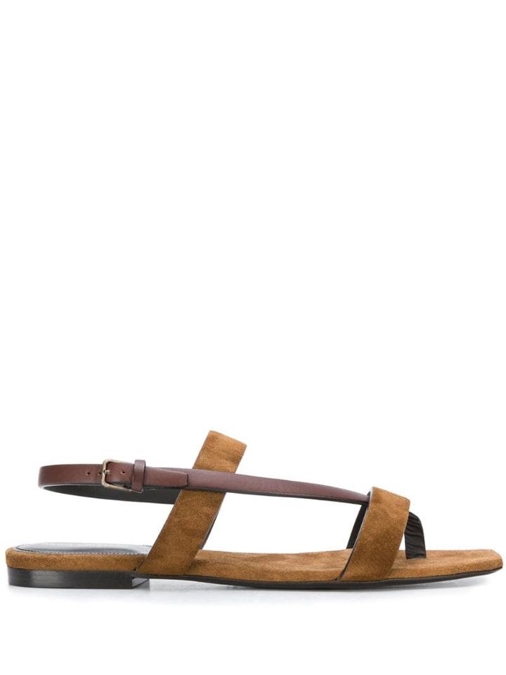 Saint Laurent Hiandra Sandals - Brown