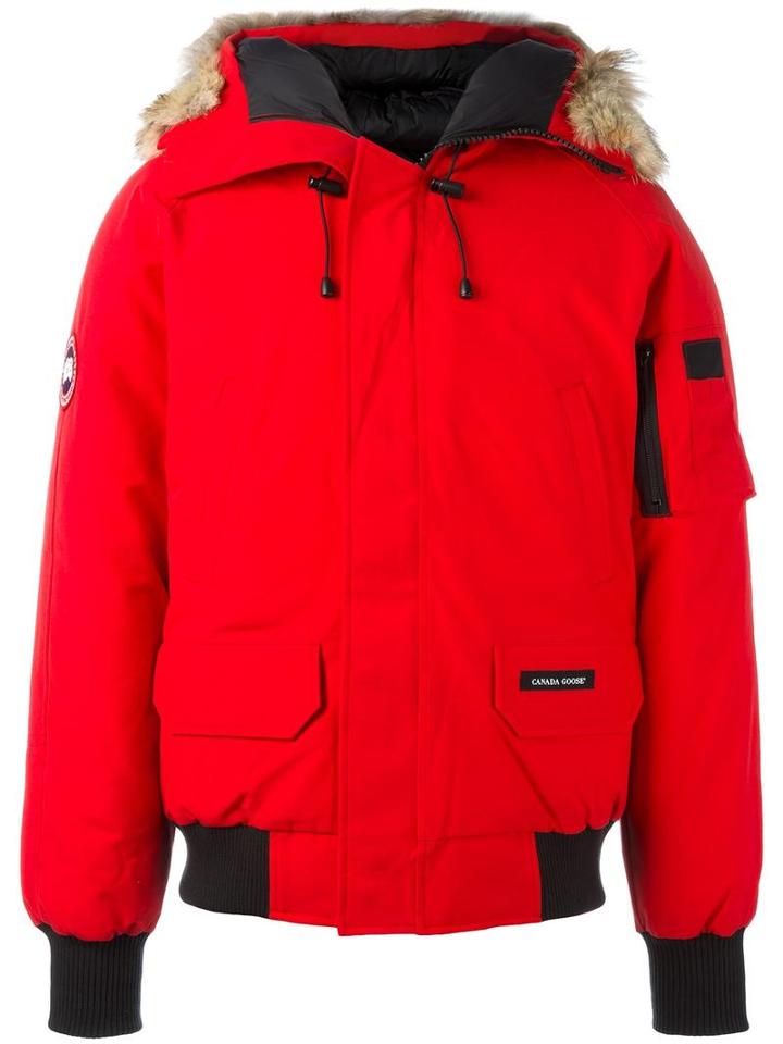 Canada Goose Zipped Parka Coat, Men's, Size: Small, Red, Polyester/cotton/nylon/coyote Fur