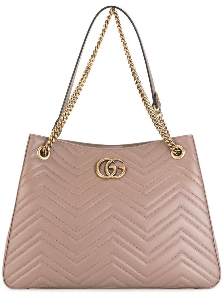 Gucci Gg Marmont Tote Bag, Women's, Nude/neutrals, Leather