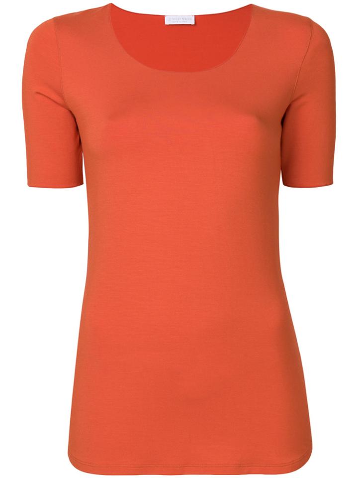 Le Tricot Perugia Round Neck T-shirt - Yellow & Orange