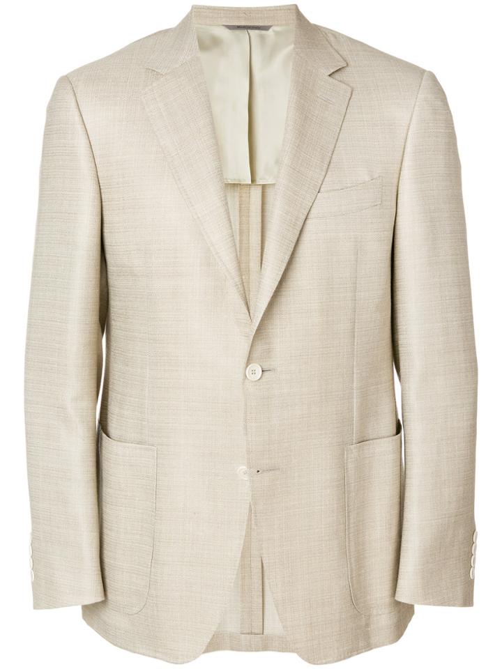 Canali Classic Fitted Blazer - Nude & Neutrals