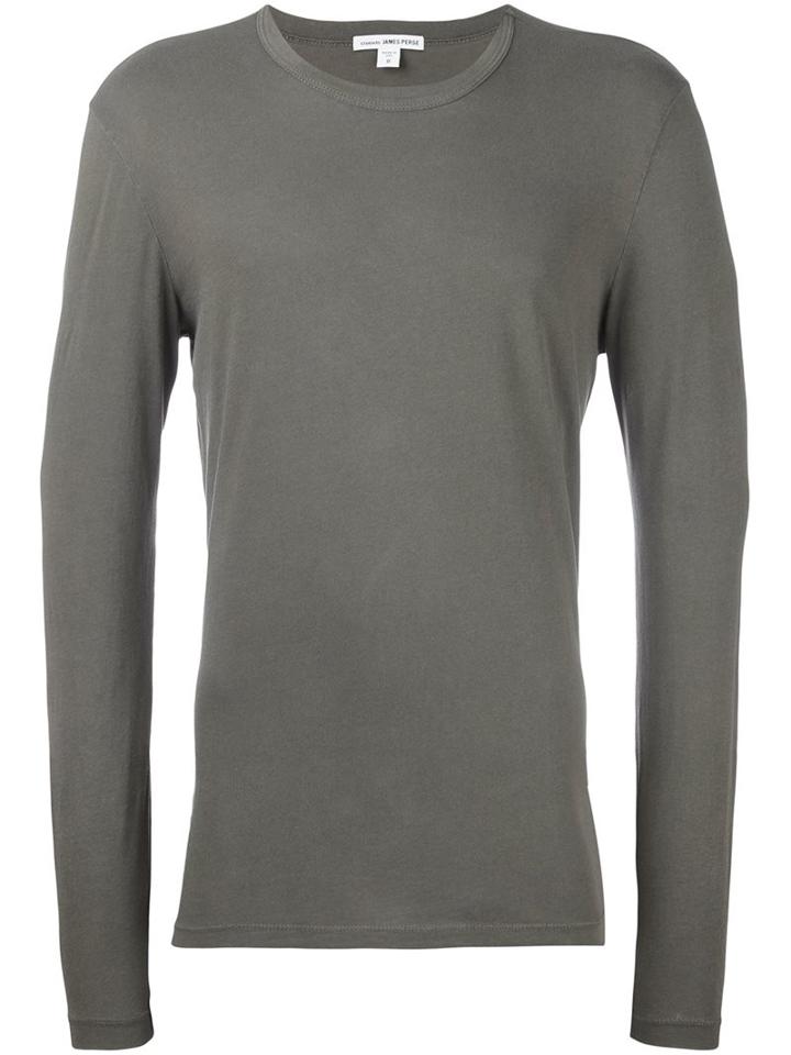 James Perse Long Sleeve T-shirt, Men's, Size: 3, Grey, Cotton