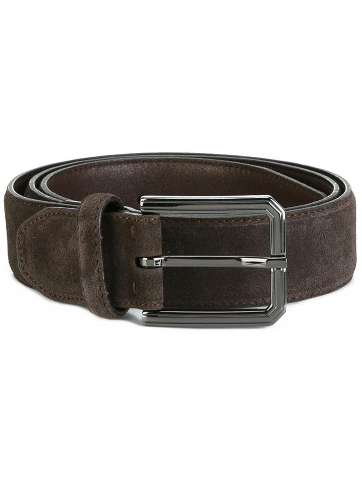 Kiton Classic Belt, Men's, Size: 105, Brown, Suede
