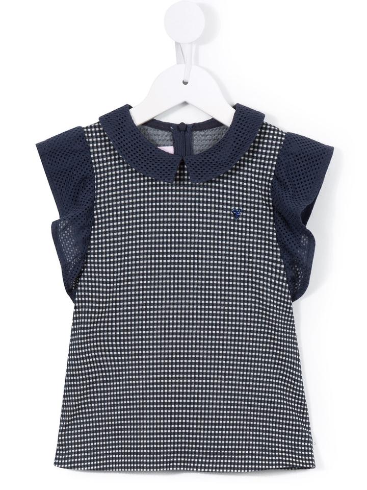 Familiar - Checked Ruffled Blouse - Kids - Cotton/polyester - 7 Yrs, Blue