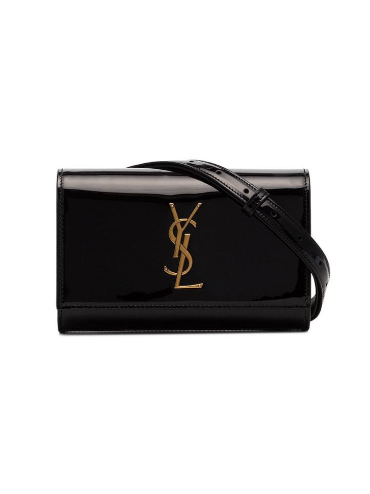 Saint Laurent Black Kate Logo Patent Leather Belt Bag