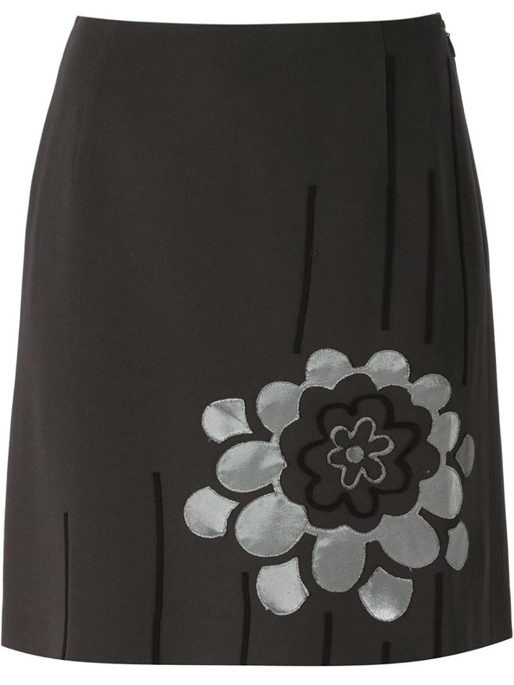 Moschino Vintage Flower Applique Skirt