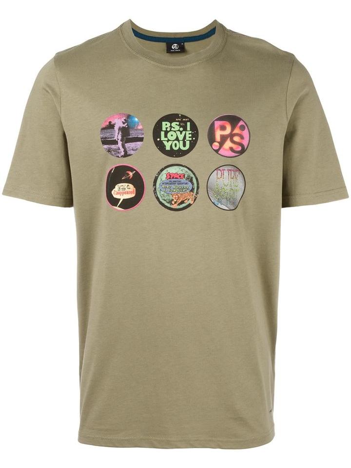 Ps By Paul Smith Badges T-shirt, Men's, Size: Xl, Green, Organic Cotton