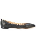 Chloé Glitter Lauren Ballerinas - Black